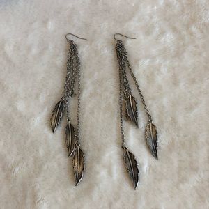 Express Silver dangle earrings.